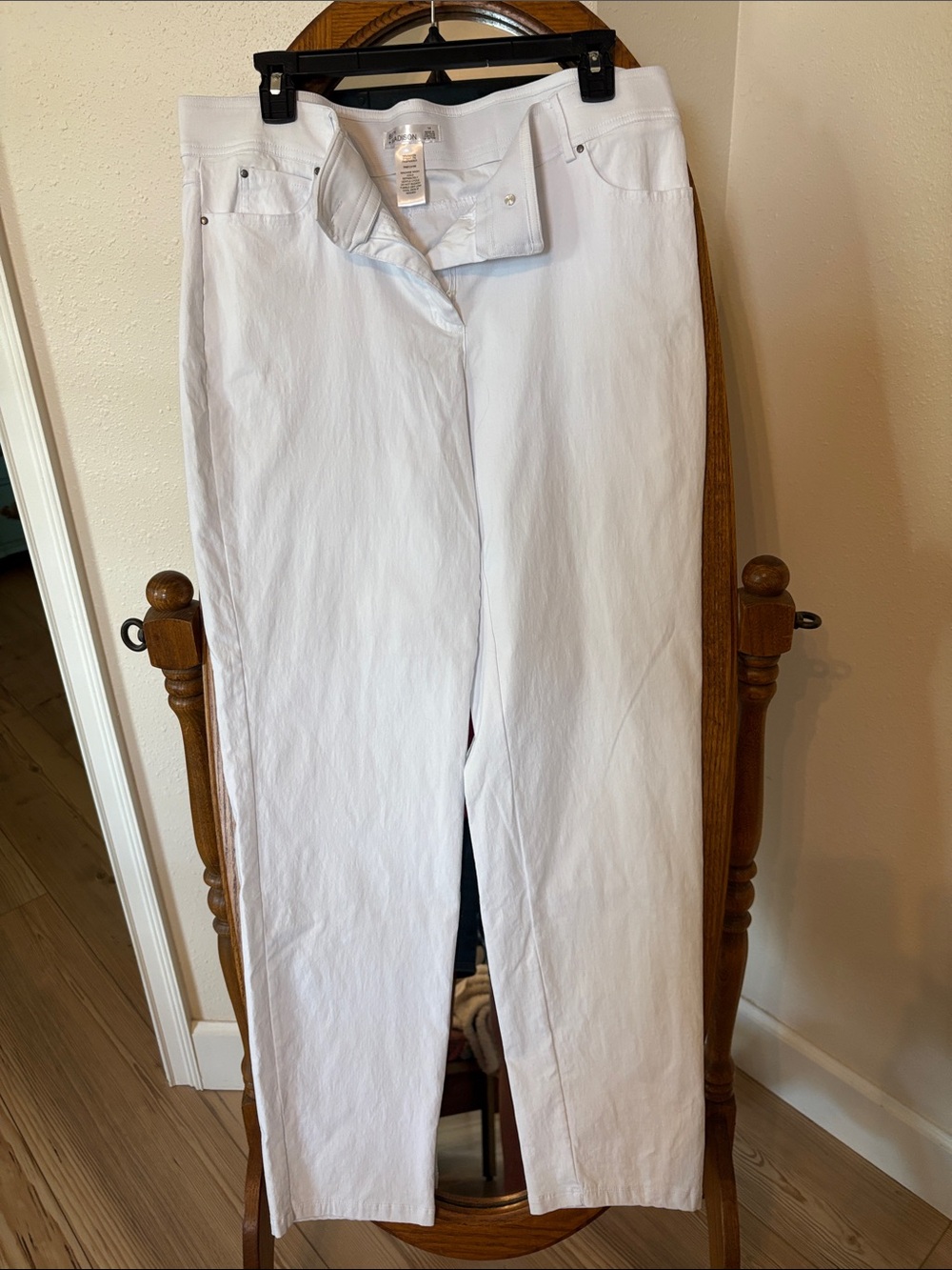 Madison White Straight-Leg Jeans